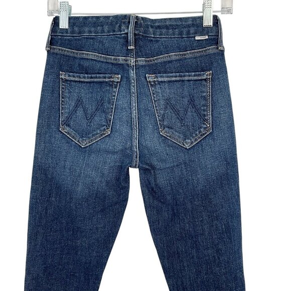MOTHER The Looker Crop Jeans Switch It Up Blue Size 24 Skinny Leg High Waist - Picture 5 of 10